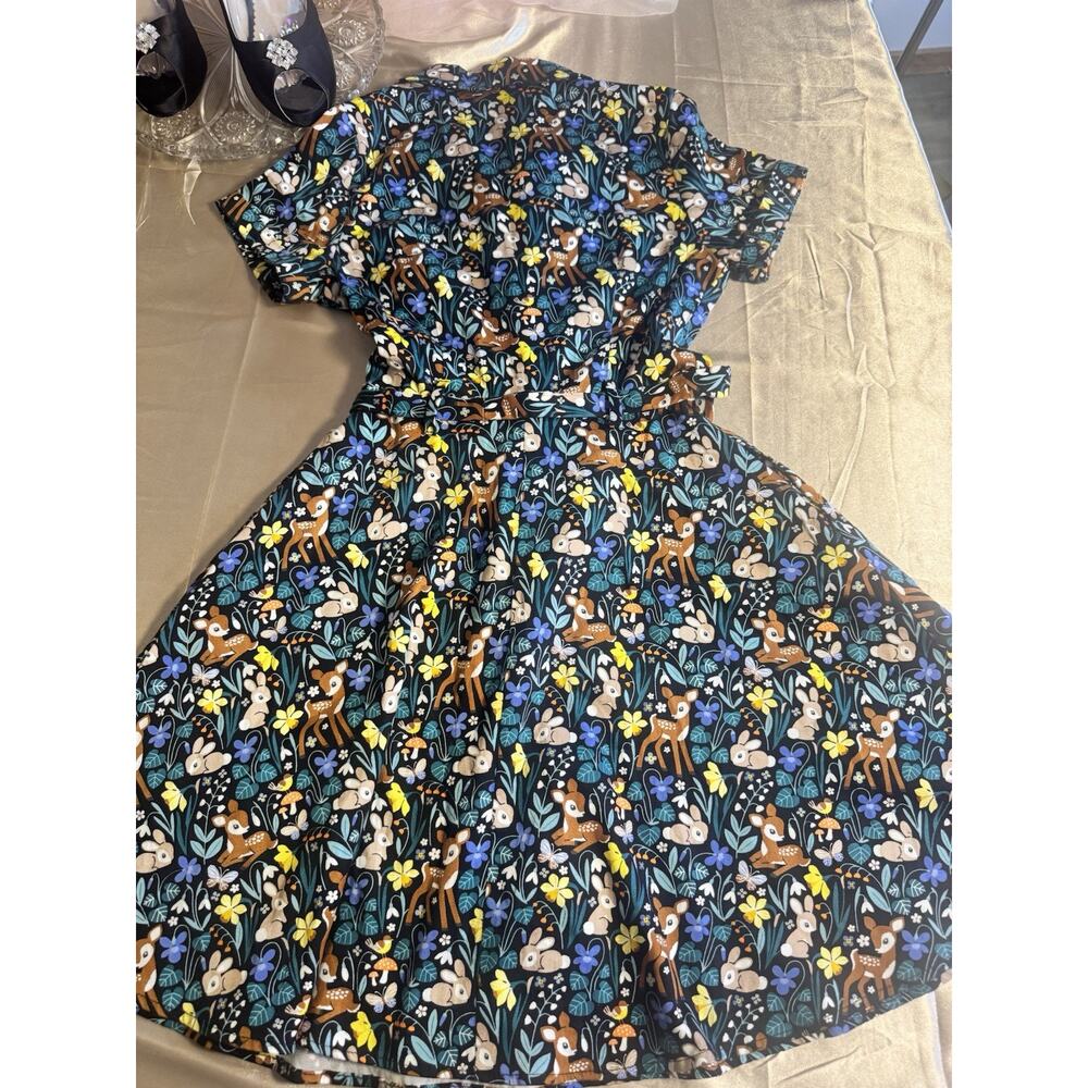 Whimsical Forrest Animal Print Dress Eva Rose Fairy Modcloth Rockabilly Whimsy - Picture 11 of 13